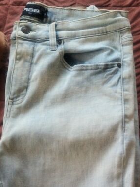 RSQ Men's Slim Straight Light Wash Blue Jeans